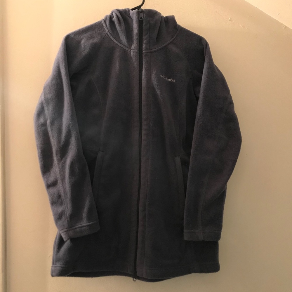 🎃EUC Fitted Woman’s Hooded Columbia Fleece Coat
